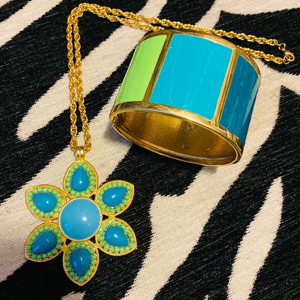Banana Republic necklace and cuff bracelet set.